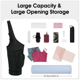 Pink All-in-One Yoga Sling Bag - Fits Mat & Gear, Large Opening, Side Pockets - Front View