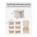 Pink Compact Travel Jewelry Box with 6 Individual Velvet Zipper Pouches