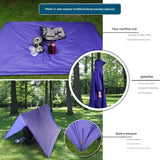 Orange Portable Outdoor Camping Poncho - Can be used as Raincoat, Tarp, Ground Cover (Polyester silver coated without pockets)