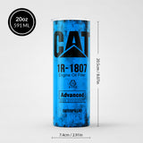 Blue Skinny Tumbler (591ml) - Fun CAT Oil Filter Replica for Construction Fans - 45-Degree Angle