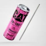 Pink Skinny Tumbler (591ml) - Fun CAT Oil Filter Replica for Construction Fans - Front View