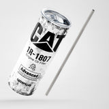 White Skinny Tumbler (591ml) - Fun CAT Oil Filter Replica for Construction Fans - Front View