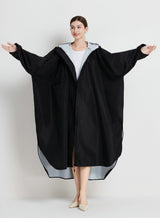 Black Stylish Waterproof Raincoat Poncho - Long, Packable for Outdoor Travel & Hiking
