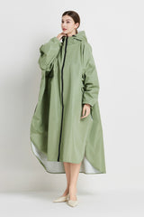 Matcha green Stylish Waterproof Raincoat Poncho - Long, Packable for Outdoor Travel & Hiking