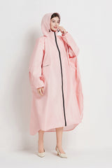 Light pink Stylish Waterproof Raincoat Poncho - Long, Packable for Outdoor Travel & Hiking