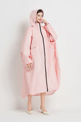 Light pink Stylish Waterproof Raincoat Poncho - Long, Packable for Outdoor Travel & Hiking