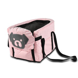 Pink Pet Car Booster Seat for Small Dogs & Cats - Safe Travel Carrier Bed - Side View