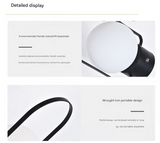 Black Portable Rechargeable LED Lantern Lamp - Touch Control 3-Color Dimmable Desk Light - Rear View