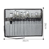 24pc Artist Paint Brush Set with Canvas Roll-Up Case - Nylon Hair Brushes for Acrylic Watercolor Oil Gouache Painting - Front View