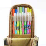 Three-piece camouflage pencil case - school supplies for students - Front View