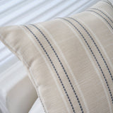 Textured Vertical Striped Pillowcases - Scandinavian Home Decor Accents (Grey Stripes Pair - 45x45cm) - Front View