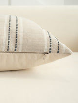 Textured Vertical Striped Pillowcases - Scandinavian Home Decor Accents (Grey Stripes Pair - 45x45cm) - Top-Down View
