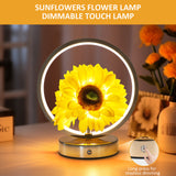 Rechargeable Ring Light with Sunflowers - Ambient Bedside Table Lamp Decor(USB) - Side View