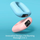 Portable Electric Muscle Relaxation Ring Massager - with Digital Display Blue - Front View