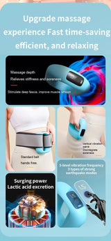 Portable Electric Muscle Relaxation Ring Massager - with Digital Display Blue - Side View