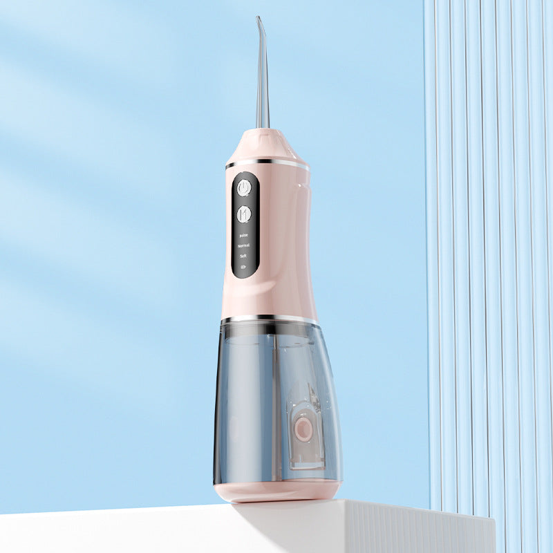 Portable Electric Oral Irrigator with 4 Nozzles 3 Pressure Modes - Pink
