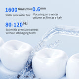 Portable Electric Oral Irrigator with 4 Nozzles 3 Pressure Modes - Black