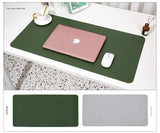 Dark green/gray Extra-Large Leather Table Mat for Study & Work - Pad for Students & Office Use (100x50cm) - Front View
