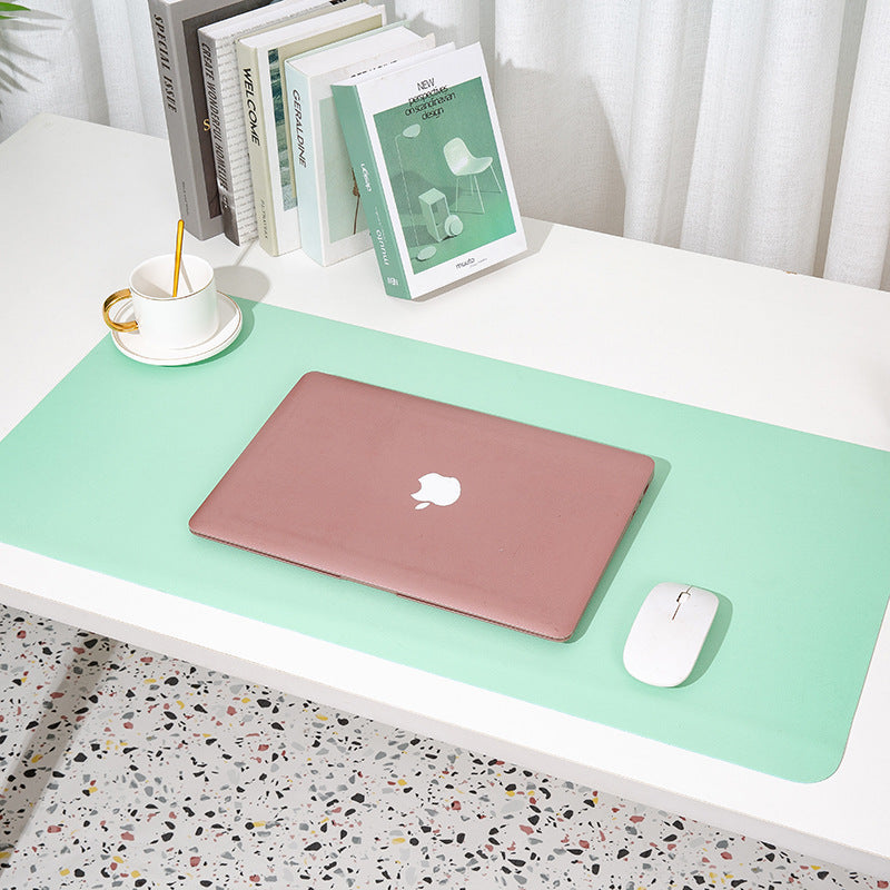 Green Extra-Large Leather Table Mat for Study & Work - Pad for Students & Office Use (100x50cm)
