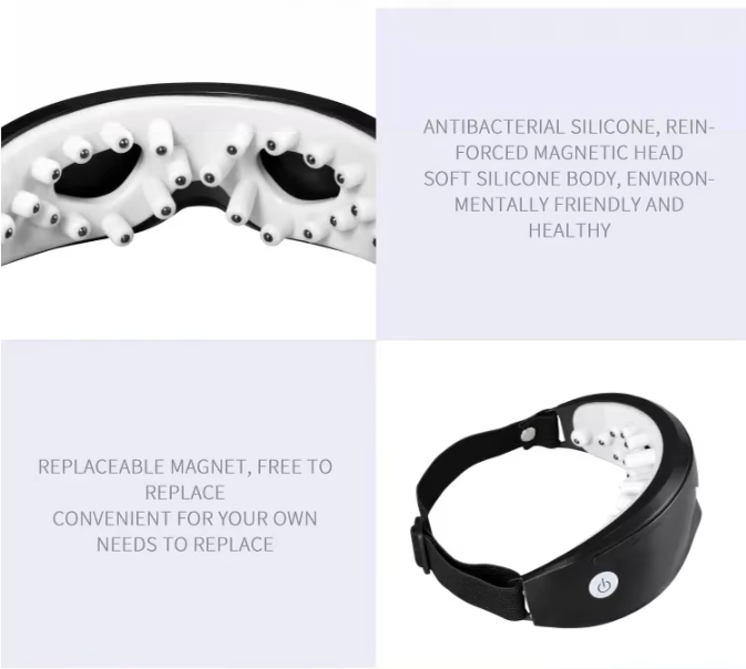 White Touch-Control Rechargeable Heated Eye Massager for Daily Use