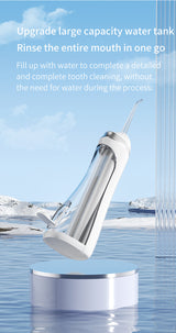Pink Portable Ultrasonic Oral Irrigator with 3 Cleaning Modes Smart Teeth Cleaning Machine - Top-Down View