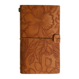 Brown 2-Pack Vintage Floral Embossed PU Leather Journals - 192 Pages Each