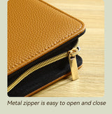 Beige PU Leather Zippered Photo Album - Holds 240 3 Prints - Close-Up Angle