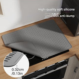 Black Extra Large Silicone Countertop Protector & Dish Drying Mat - Dishwasher Safe (71x50cm) - Top-Down View