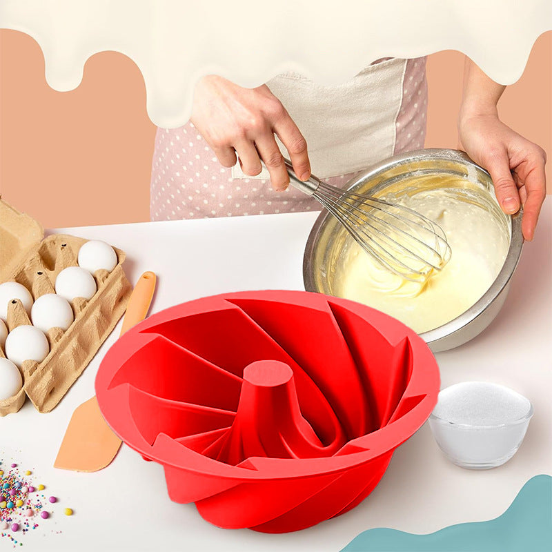 Green Non-Stick Silicone Cyclone Cake Pan Set (10 Molds) - Perfect for Desserts