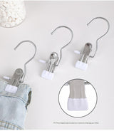 Pink Stainless Steel Hanging Clips (35 PCS) - Strong Grip for Pants, Hats, Socks, Laundry - Front View