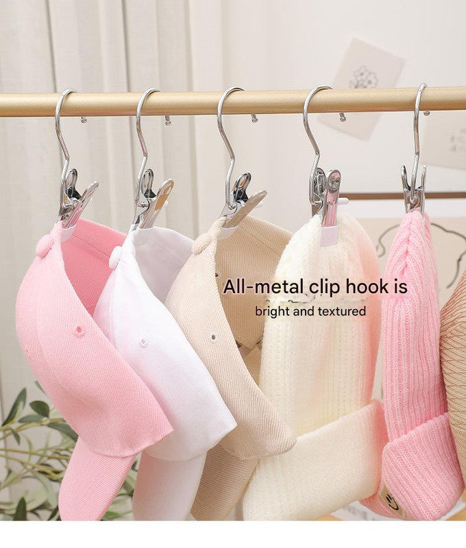 Pink Stainless Steel Hanging Clips (35 PCS) - Strong Grip for Pants, Hats, Socks, Laundry