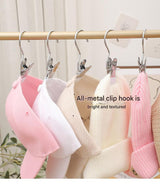 Pink Stainless Steel Hanging Clips (35 PCS) - Strong Grip for Pants, Hats, Socks, Laundry - Close-Up Angle