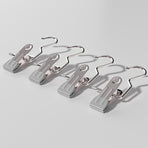 Gray Stainless Steel Hanging Clips (35 PCS) - Strong Grip for Pants, Hats, Socks, Laundry