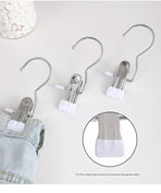 Gray Stainless Steel Hanging Clips (35 PCS) - Strong Grip for Pants, Hats, Socks, Laundry