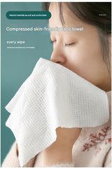 8 Packs (160 Total) Portable Cotton Compressed Towels - Soft, Absorbent Face Cleansing Cloths (Circular compression : 20x22cm) - Front View