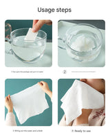 8 Packs (160 Total) Portable Cotton Compressed Towels - Soft, Absorbent Face Cleansing Cloths (Square Compression : 24x30cm) - Top-Down View