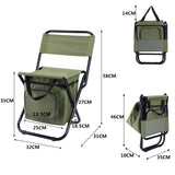 Foldable Camping Chair with Integrated 10L Insulated Cooler Bag - Army Green - 45-Degree Angle
