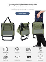 Foldable Camping Chair with Integrated 10L Insulated Cooler Bag - Blue