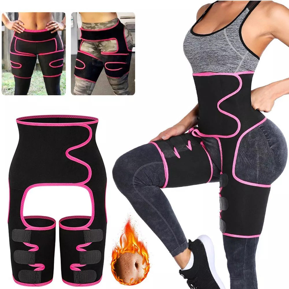 Black Women's 3-in-1 Body Shaper: Waist Cincher, Thigh Slimmer, Glute Lifter - Workout Gear (Size : XXL/XXXL)