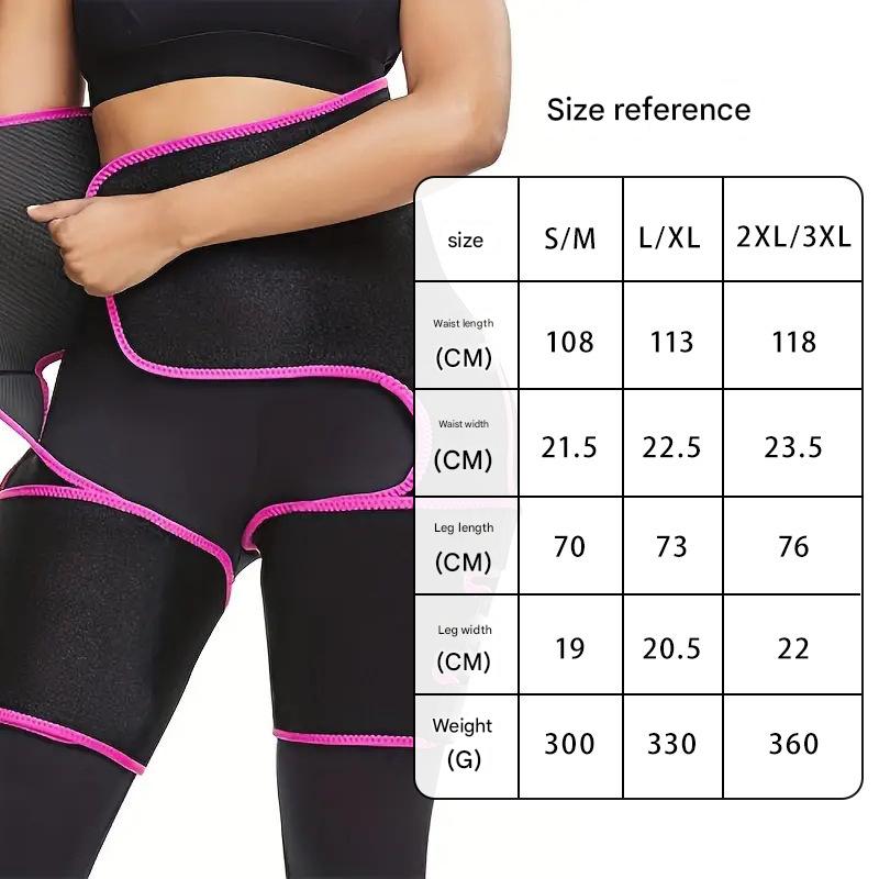 Black Women's 3-in-1 Body Shaper: Waist Cincher, Thigh Slimmer, Glute Lifter - Workout Gear (Size : XXL/XXXL)