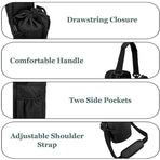 Grey Portable Crossbody Water Bottle Holder with Multiple Pockets - Thermal Cooler Bag