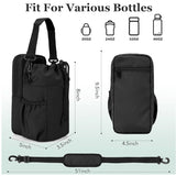 Grey Portable Crossbody Water Bottle Holder with Multiple Pockets - Thermal Cooler Bag