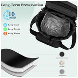 Beige Portable Crossbody Water Bottle Holder with Multiple Pockets - Thermal Cooler Bag - Top-Down View