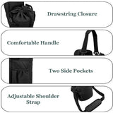 Purple Portable Crossbody Water Bottle Holder with Multiple Pockets - Thermal Cooler Bag - Front View