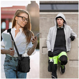 Green Portable Crossbody Water Bottle Holder with Multiple Pockets - Thermal Cooler Bag - 45-Degree Angle