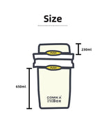 White Portable salad cup with ingredient compartment and fork and spoon - enjoy breakfast on the go - 45-Degree Angle