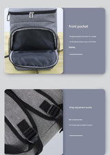 Grey Leakproof Insulated Backpack Cooler - Durable Oxford Cloth, for Travel & Picnics - Top-Down View