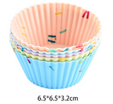 Style 1 Silicone Mini Cake Molds (30 Pack) -  For Cupcakes, Desserts (6.5x6.5x3.2cm) - Front View