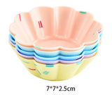 Style 3 Silicone Mini Cake Molds (30 Pack) -  For Cupcakes, Desserts (7x7x2.5cm) - Rear View