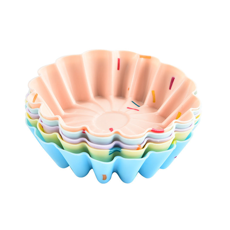 Style 4 Silicone Mini Cake Molds (30 Pack) - For Cupcakes, Desserts (7.5x7.5x2.5cm)
